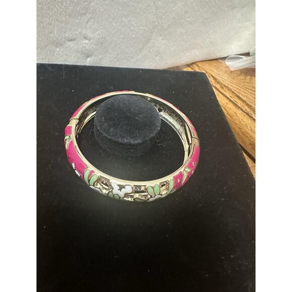 Sequin Nordstrom Multicolor Gold Tone Statement Enamel Bangle Bracelet # 216 - Picture 2 of 4